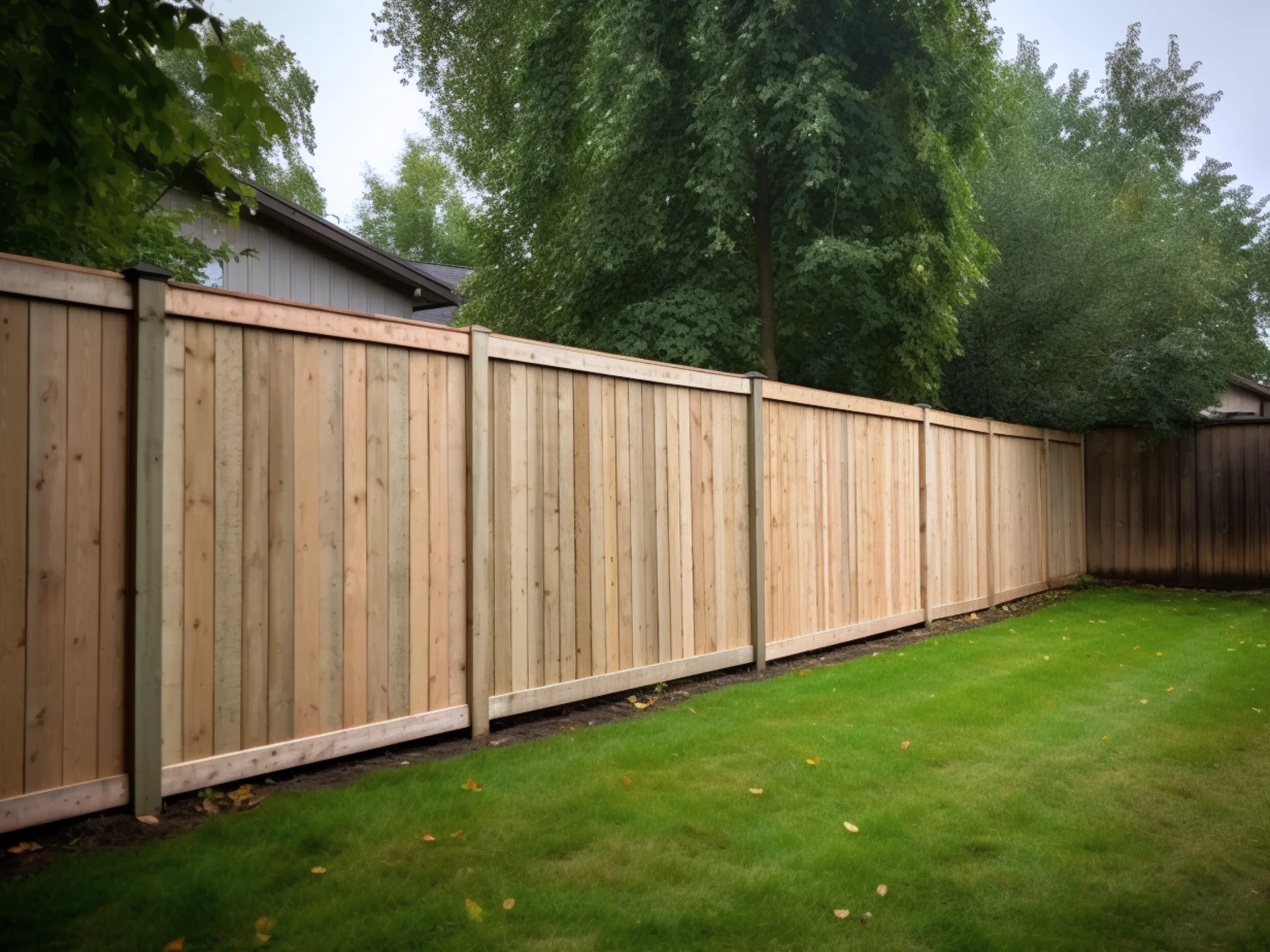 Backyard in maitland with timber fence